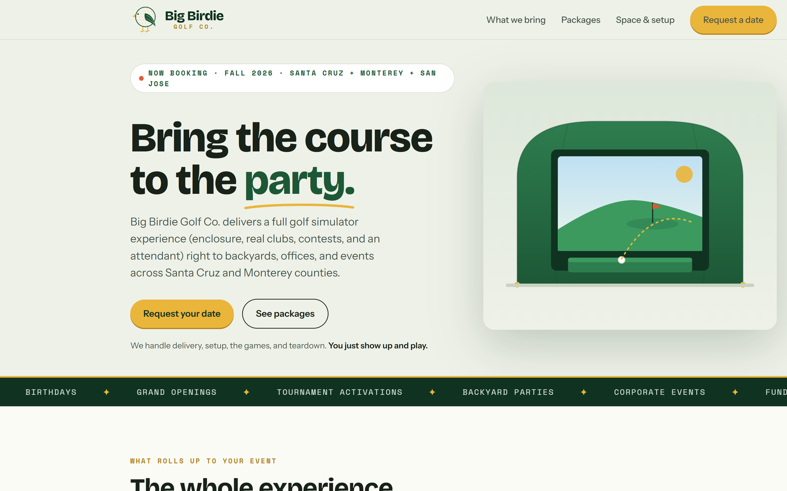 The Big Birdie Golf Co. homepage